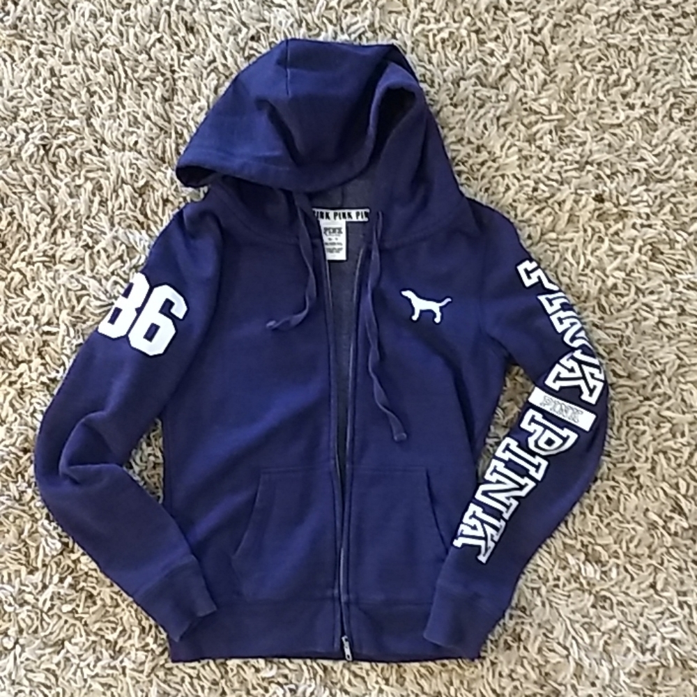 XS Victoria Secret PINK zip up hoodie purple